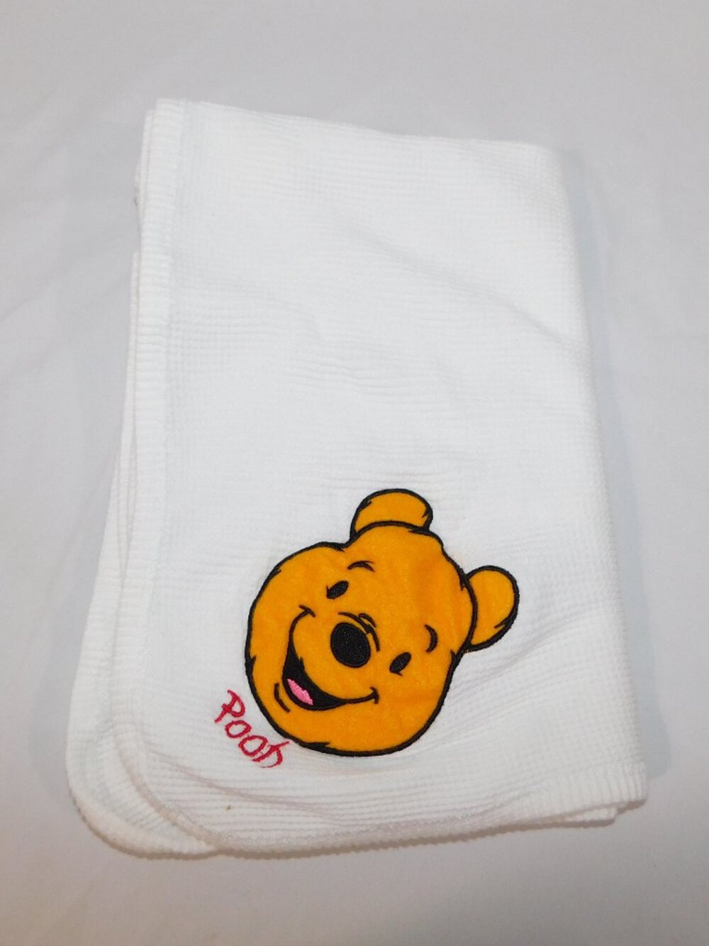 Disney Winnie the Pooh VTG Waffle Weave Thermal Baby Receiving Blanket 24" x 30"